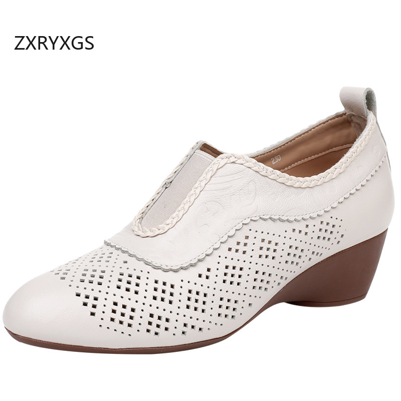 ZXRYXGS Top Layer Cowhide Holl - Women Shoes Size 4 In Cm recension och pris