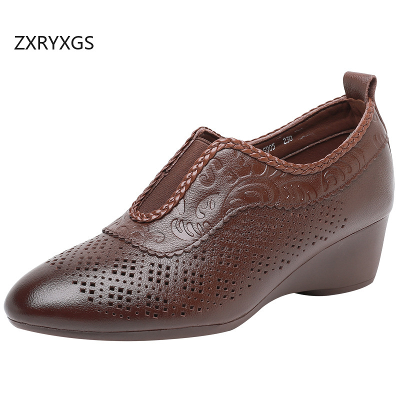 ZXRYXGS Top Layer Cowhide Holl - Women Shoes Size 4 In Cm recension och pris