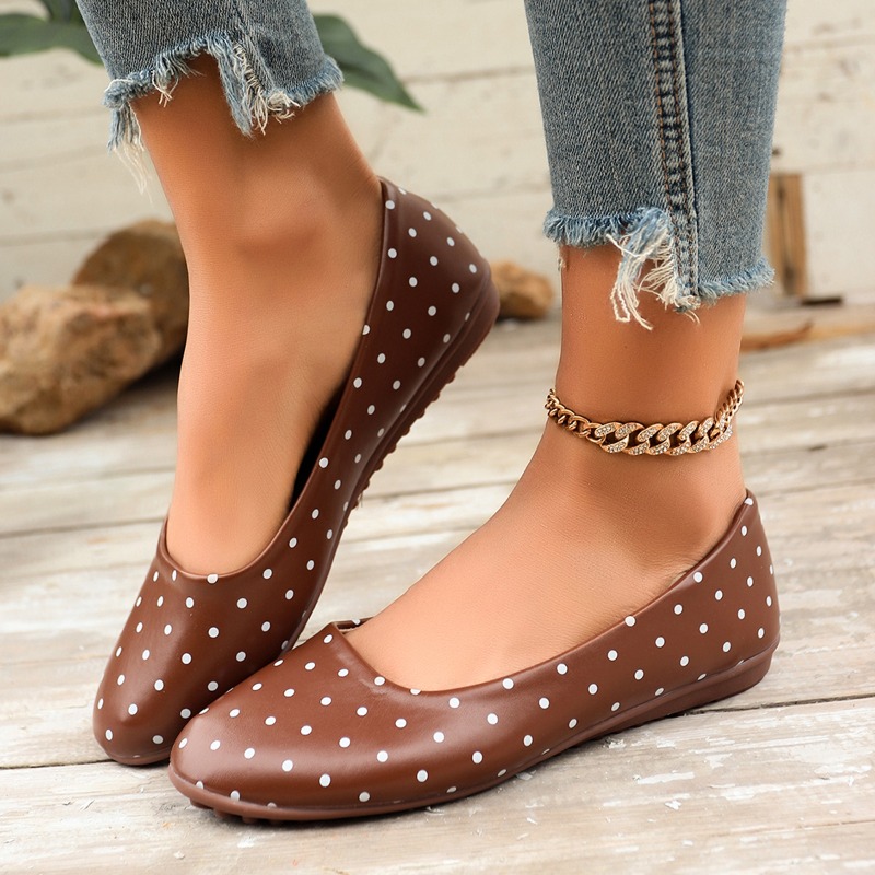 Ladies White Polka Dot Flats R - Women Shoes For Walking recension och pris