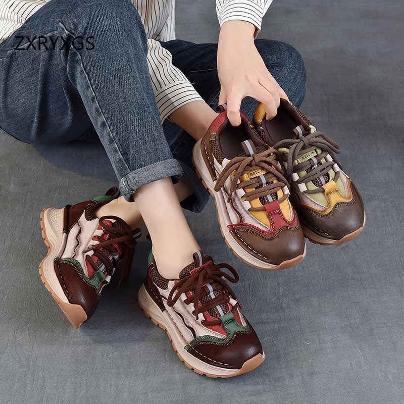 ZXRYXGS Top Cowhide Spell Colo - Women Shoes Size 4 In Cm recension och pris