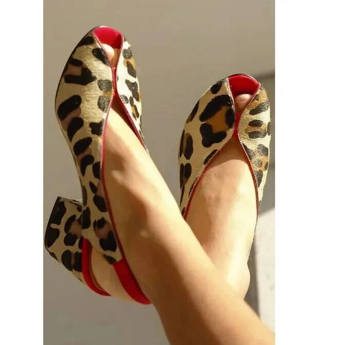 Leopard Print Peep Toe Slingba - Leopard Print Heels recension och pris