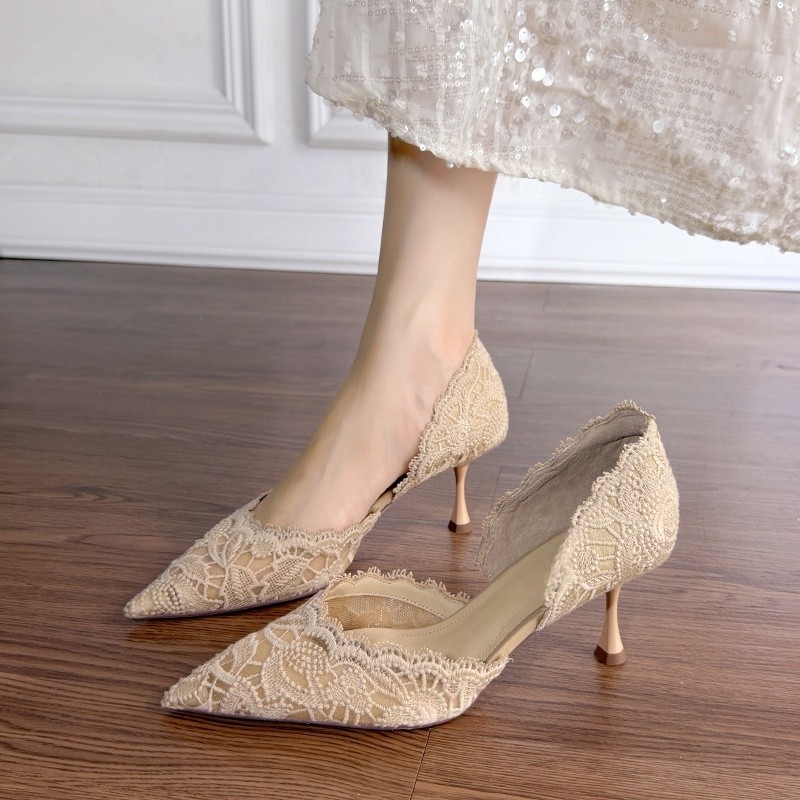 Lace Pointed Toe High Heels Wo - Women Shoes Size recension och pris