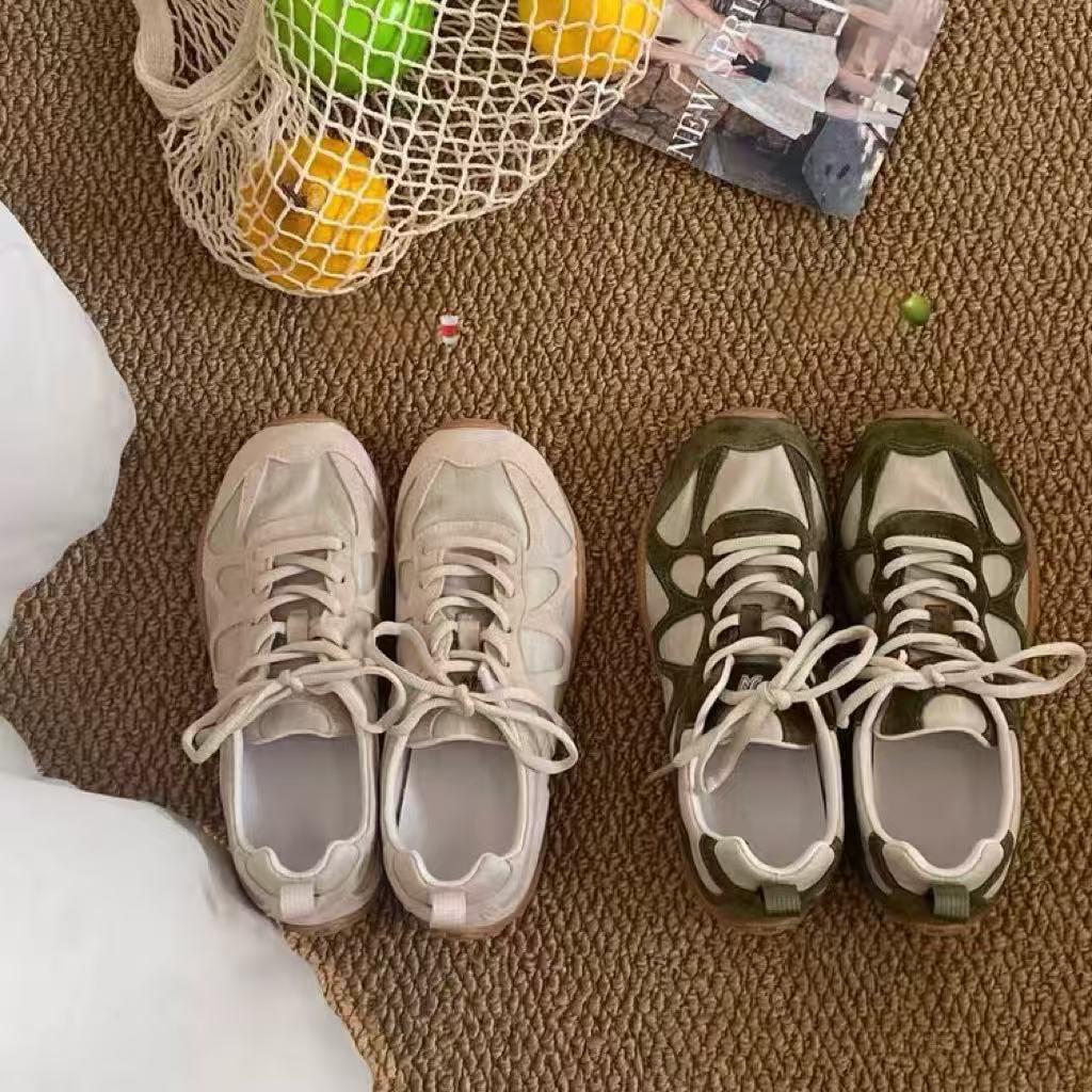 Vintage Patchwork Lace Up Snea - Women Shoes For Walking recension och pris