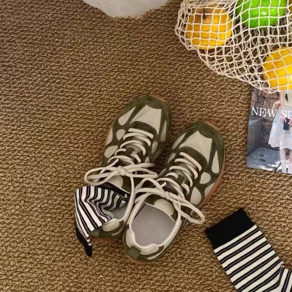 Vintage Patchwork Lace Up Snea - Women Shoes For Walking recension och pris