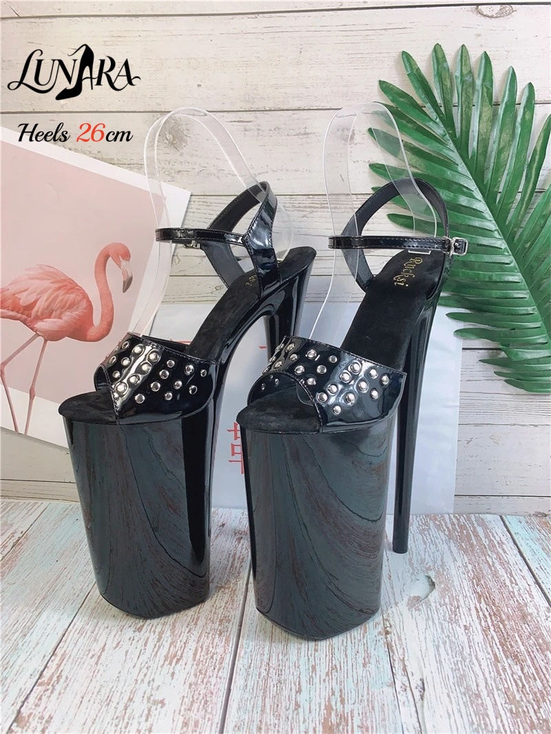 26cm/10Inch Black Patent Stile - Leopard Print Heels recension och pris