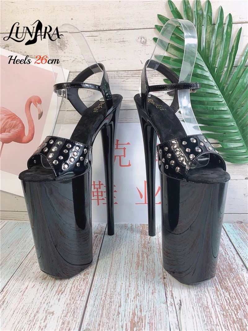 26cm/10Inch Black Patent Stile - Leopard Print Heels recension och pris