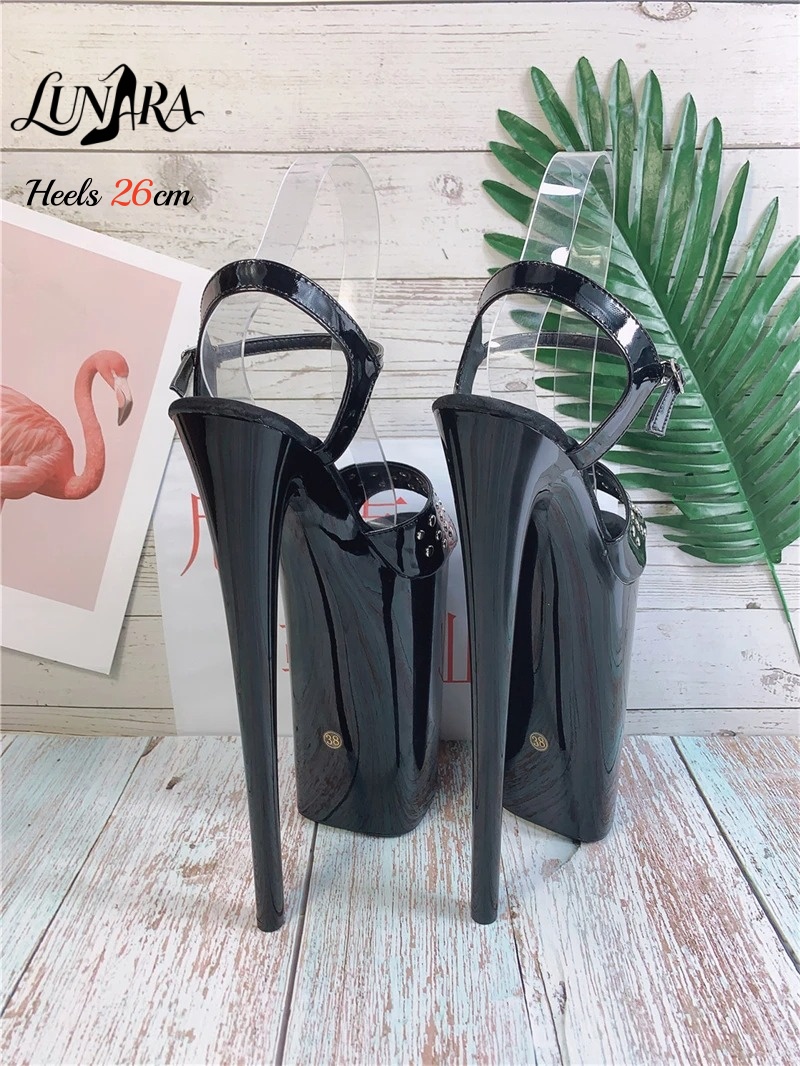 26cm/10Inch Black Patent Stile - Leopard Print Heels recension och pris