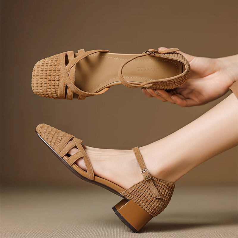 Retro Weave High Heel Sandals  - Ankle Strap Heels recension och pris