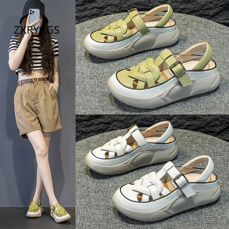 ZXRYXGS New Summer Premium Cow - Women Shoes Size 4 In Cm recension och pris