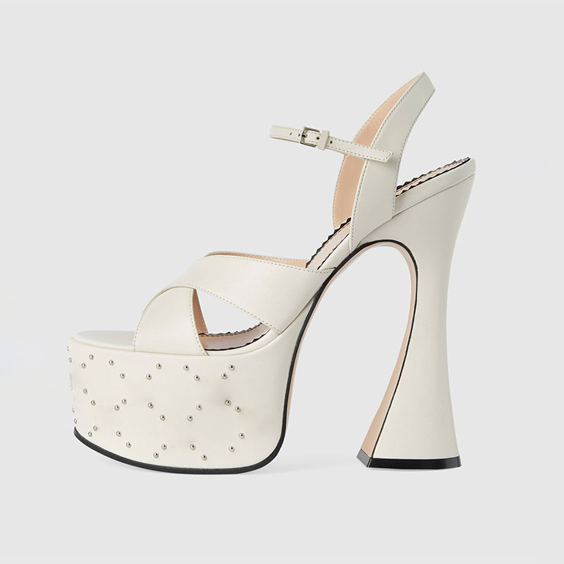 Fashionable White Black Buckle - Women Shoes Waterproof recension och pris