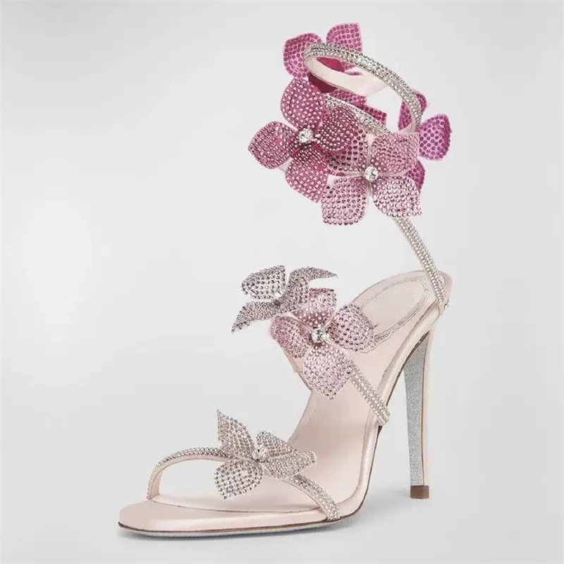 Eilyken Sexy CRYSTAL Flower Th - Ankle Strap Heels recension och pris