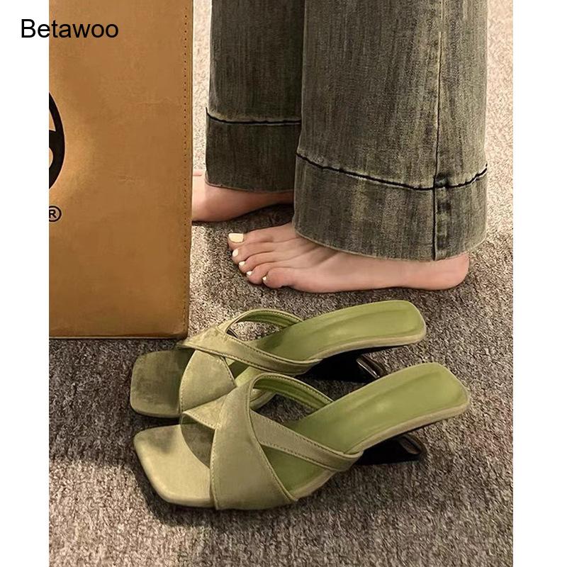 Women's Curved Block Heel Mule - Ankle Strap Heels recension och pris